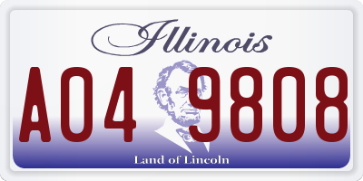 IL license plate A049808