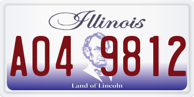 IL license plate A049812