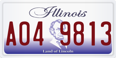 IL license plate A049813