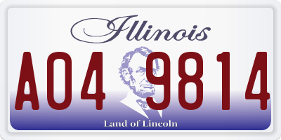 IL license plate A049814