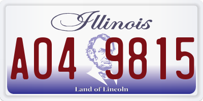 IL license plate A049815