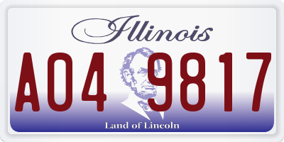 IL license plate A049817
