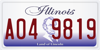 IL license plate A049819