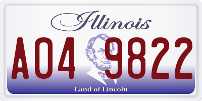 IL license plate A049822