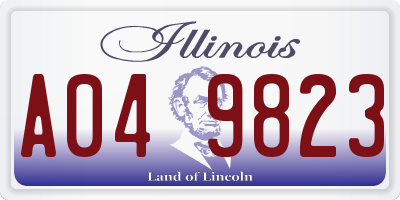 IL license plate A049823