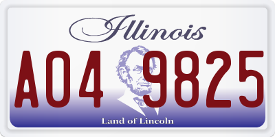 IL license plate A049825