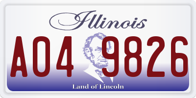 IL license plate A049826