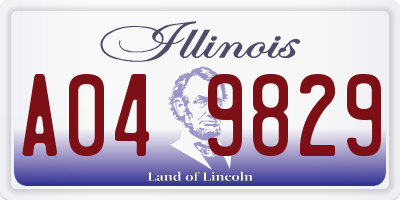 IL license plate A049829