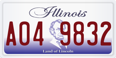 IL license plate A049832