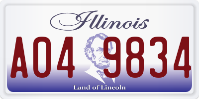 IL license plate A049834