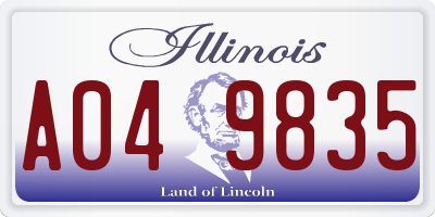 IL license plate A049835