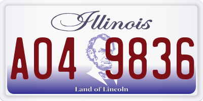 IL license plate A049836