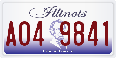 IL license plate A049841