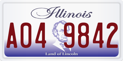 IL license plate A049842