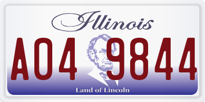 IL license plate A049844