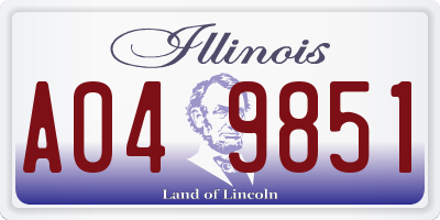 IL license plate A049851