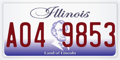 IL license plate A049853