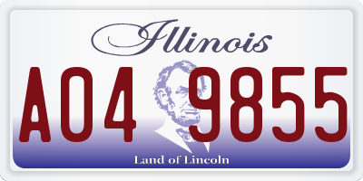 IL license plate A049855