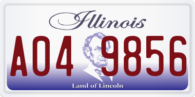 IL license plate A049856