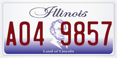 IL license plate A049857