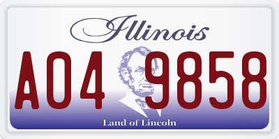 IL license plate A049858
