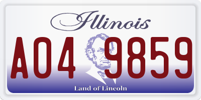 IL license plate A049859