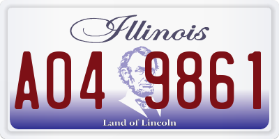 IL license plate A049861