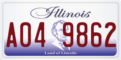 IL license plate A049862