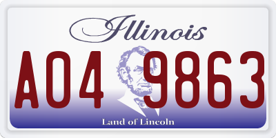 IL license plate A049863