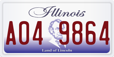 IL license plate A049864