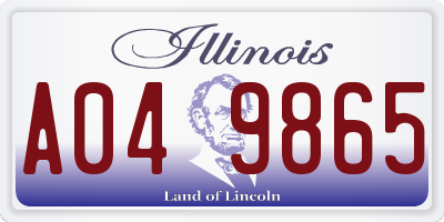IL license plate A049865
