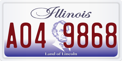 IL license plate A049868