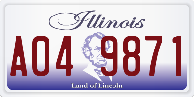 IL license plate A049871