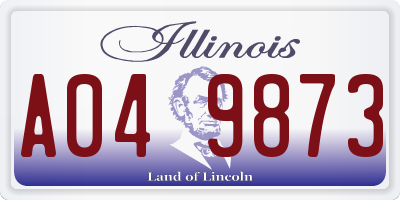 IL license plate A049873