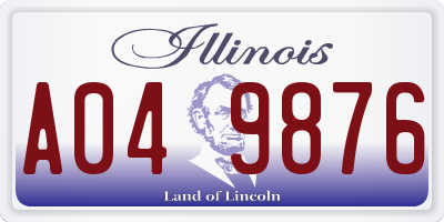 IL license plate A049876
