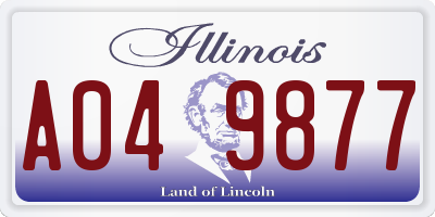 IL license plate A049877