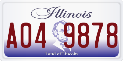 IL license plate A049878