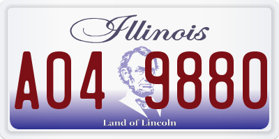 IL license plate A049880