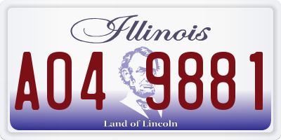 IL license plate A049881
