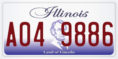 IL license plate A049886
