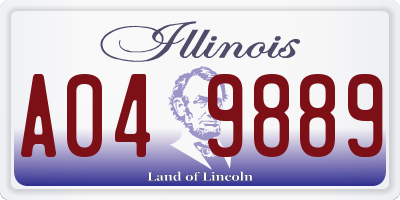 IL license plate A049889