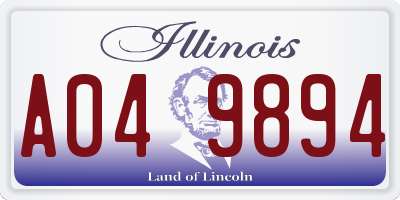 IL license plate A049894