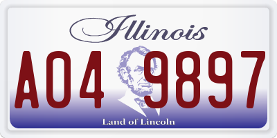 IL license plate A049897