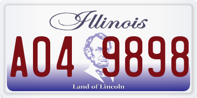 IL license plate A049898