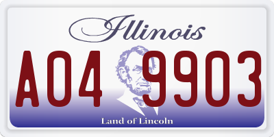 IL license plate A049903