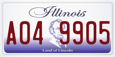 IL license plate A049905