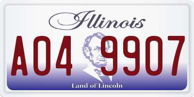IL license plate A049907