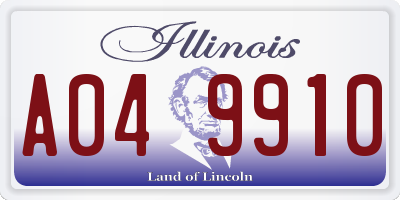 IL license plate A049910