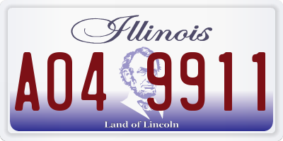 IL license plate A049911