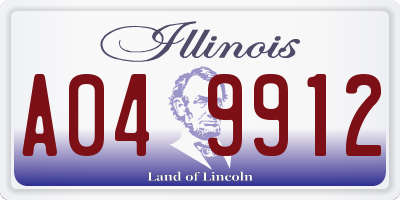 IL license plate A049912